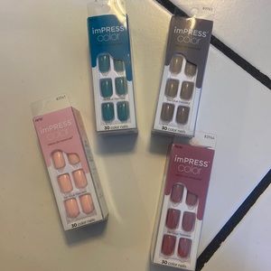 Impress color press on nails 4 colors NIB